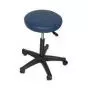 Hocker - Edelstahl - 5 Rollen - Blau / Holtex 